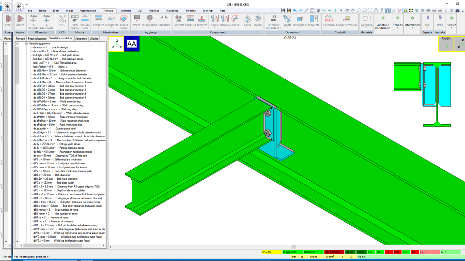 End plate partial depth (BE2)
