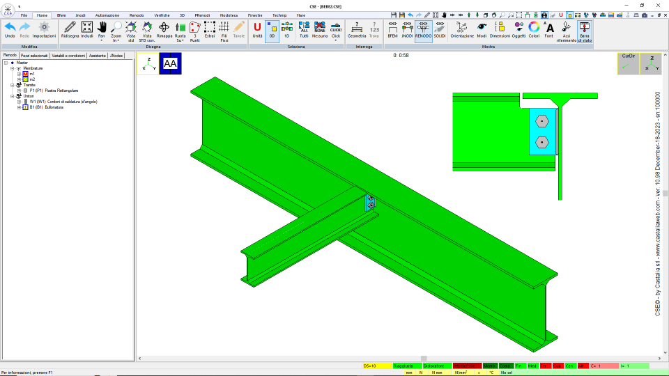 Fin plate, with coping, partial depth (Bf1)