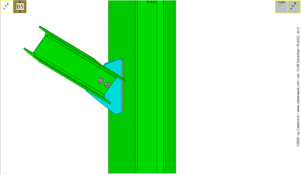 Vertical bracing to column flange